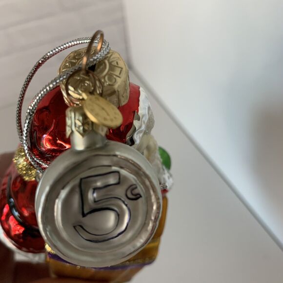Department 56 Santa Juke Box Radio Blown Glass Christmas Ornament 7" - Picture 4 of 6